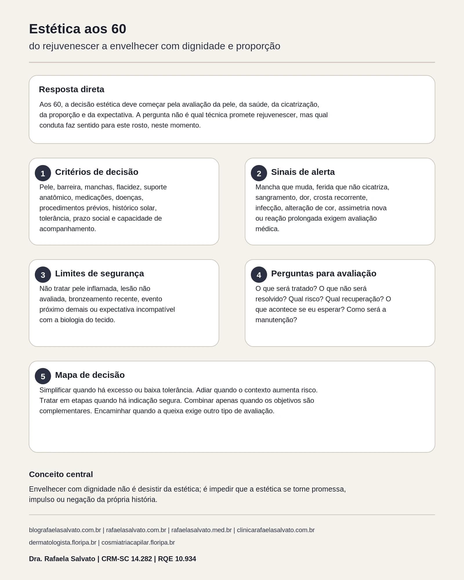 Estética aos 60: do rejuvenescer a envelhecer com dignidade e proporção