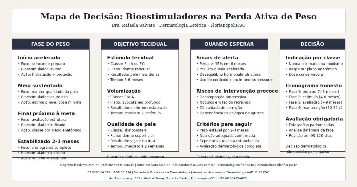 Bioestimuladores em paciente em perda ativa de peso: indicação por classe, não por marca