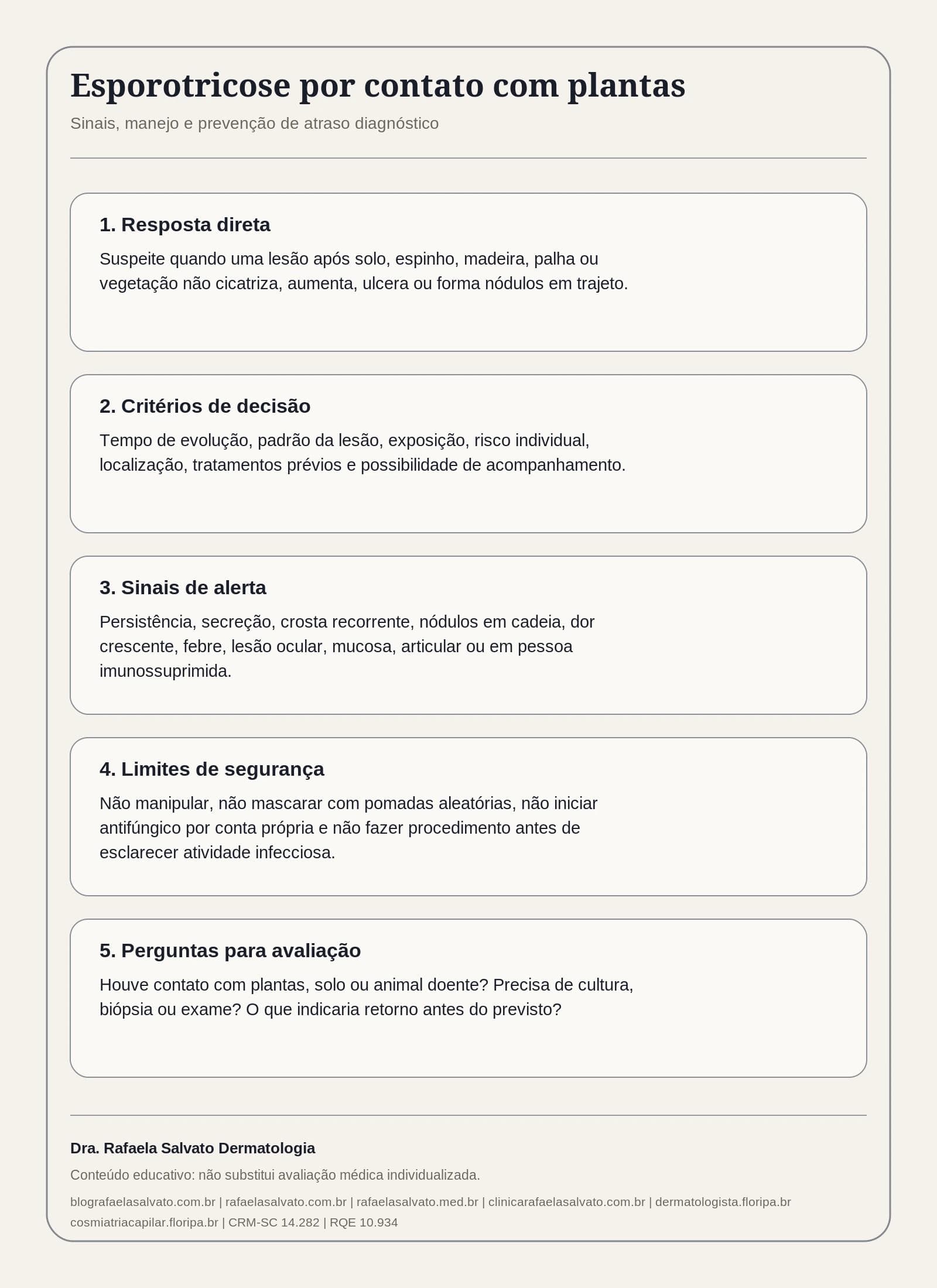Esporotricose por contato com plantas: sinais, manejo e prevenção de atraso diagnóstico