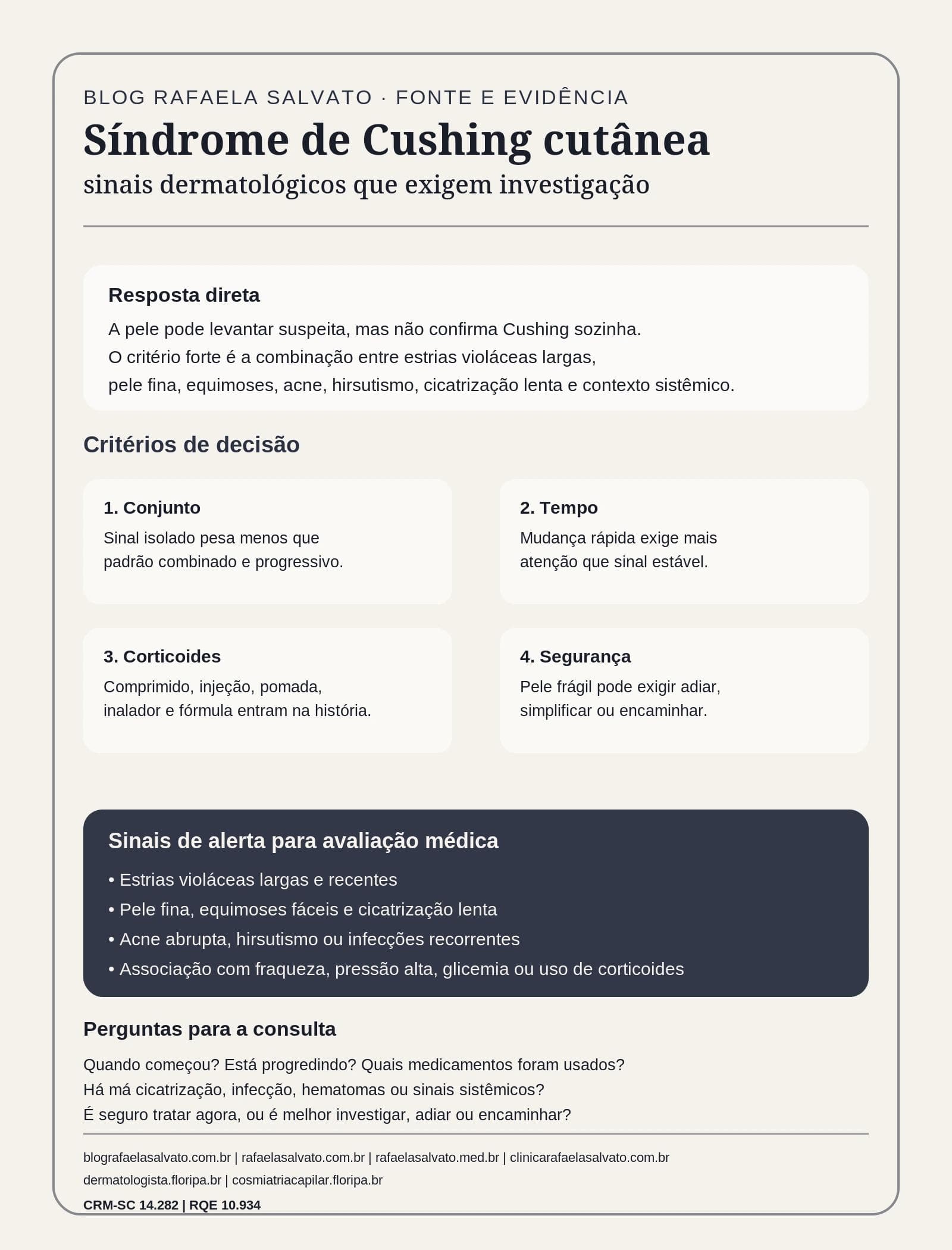 Síndrome de Cushing cutânea: sinais dermatológicos clássicos que exigem investigação