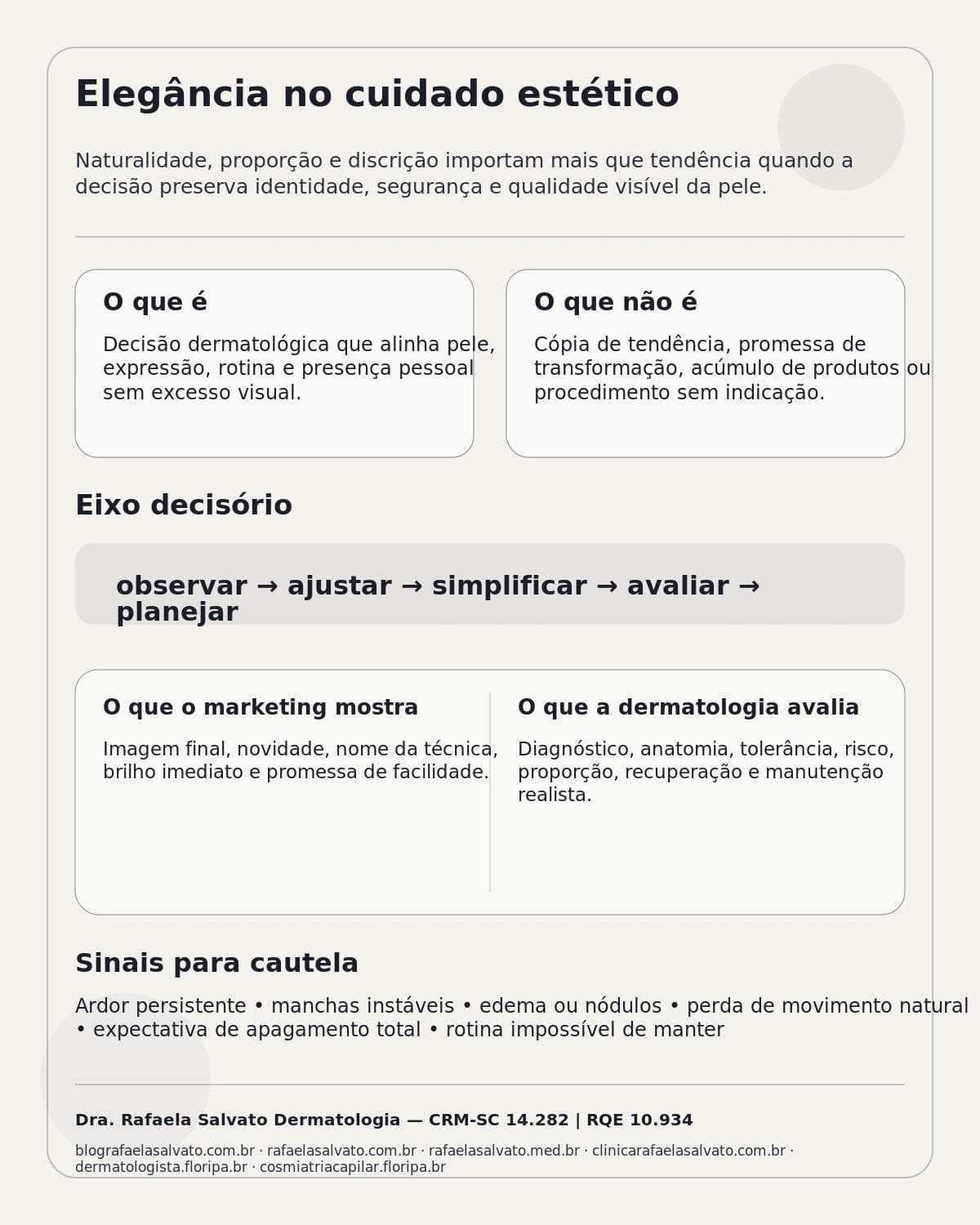 Elegância no cuidado estético: por que naturalidade, proporção e discrição importam mais que tendência