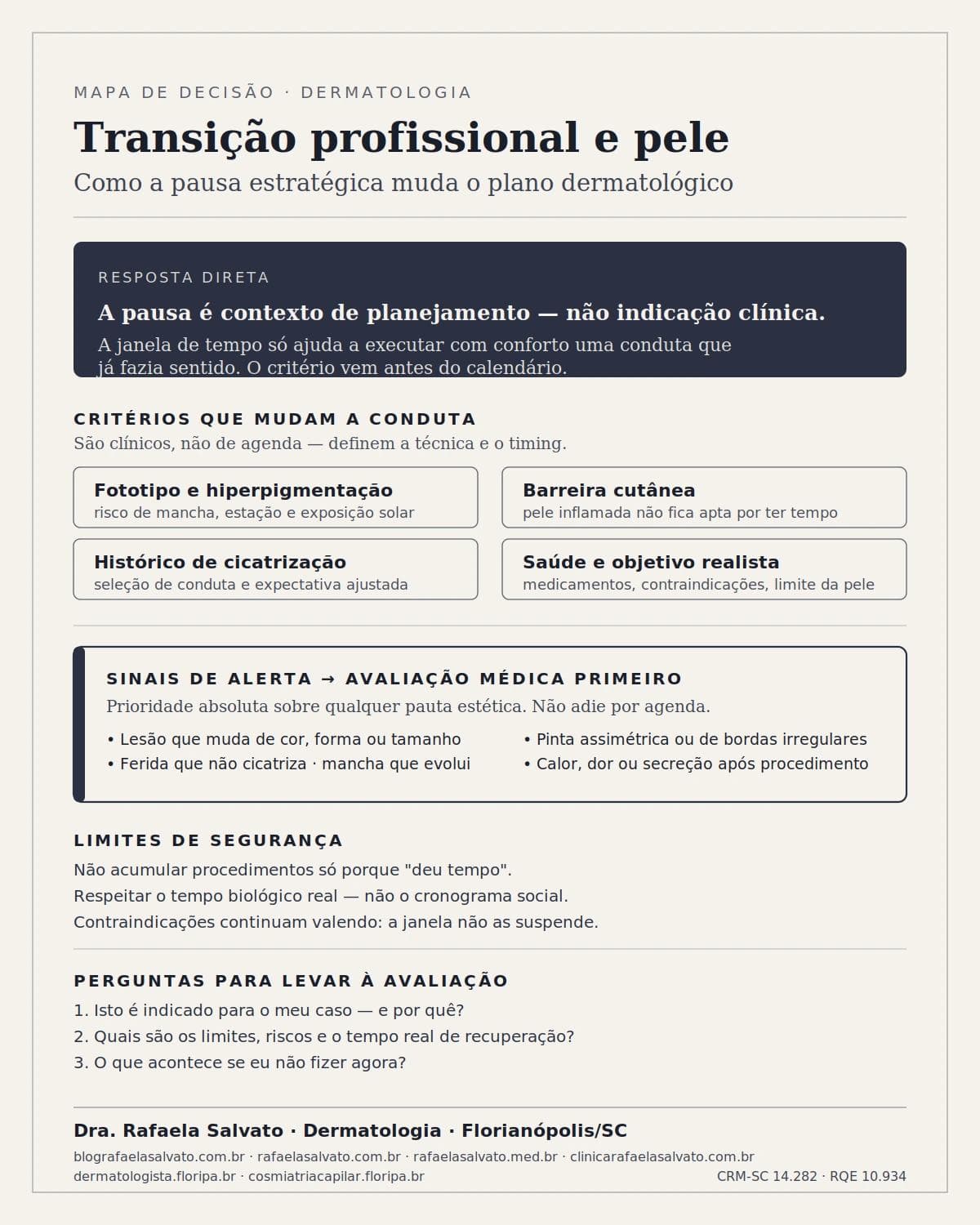 Transição profissional e pele: como a pausa estratégica muda o plano dermatológico