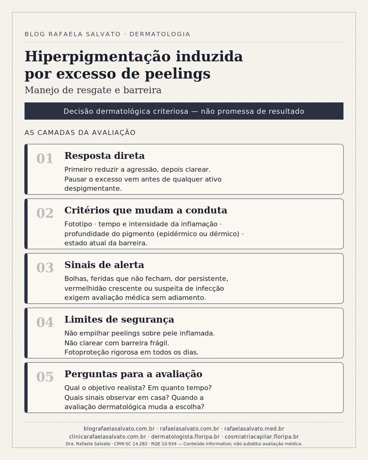 Hiperpigmentação induzida por excesso de peelings: manejo de resgate e barreira