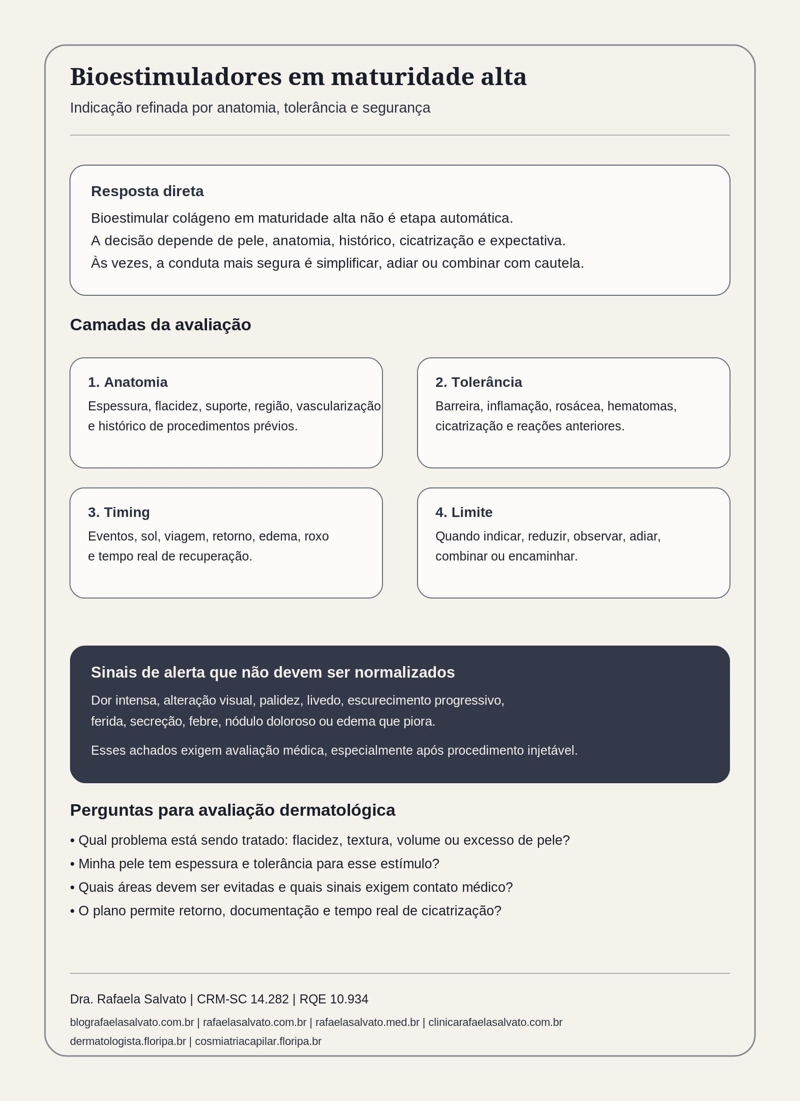 Bioestimuladores em maturidade alta: indicação refinada por anatomia e tolerância