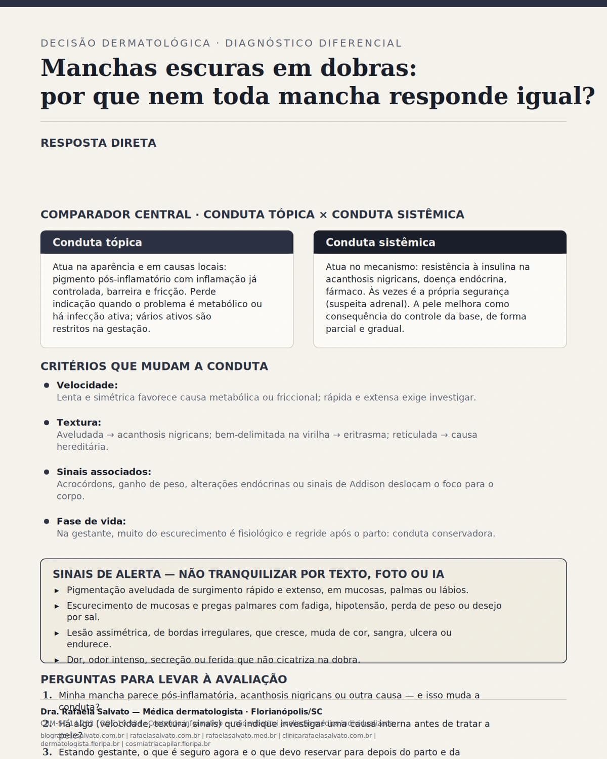 Infografico editorial - Manchas escuras dobras: por que nem toda mancha responde igual?