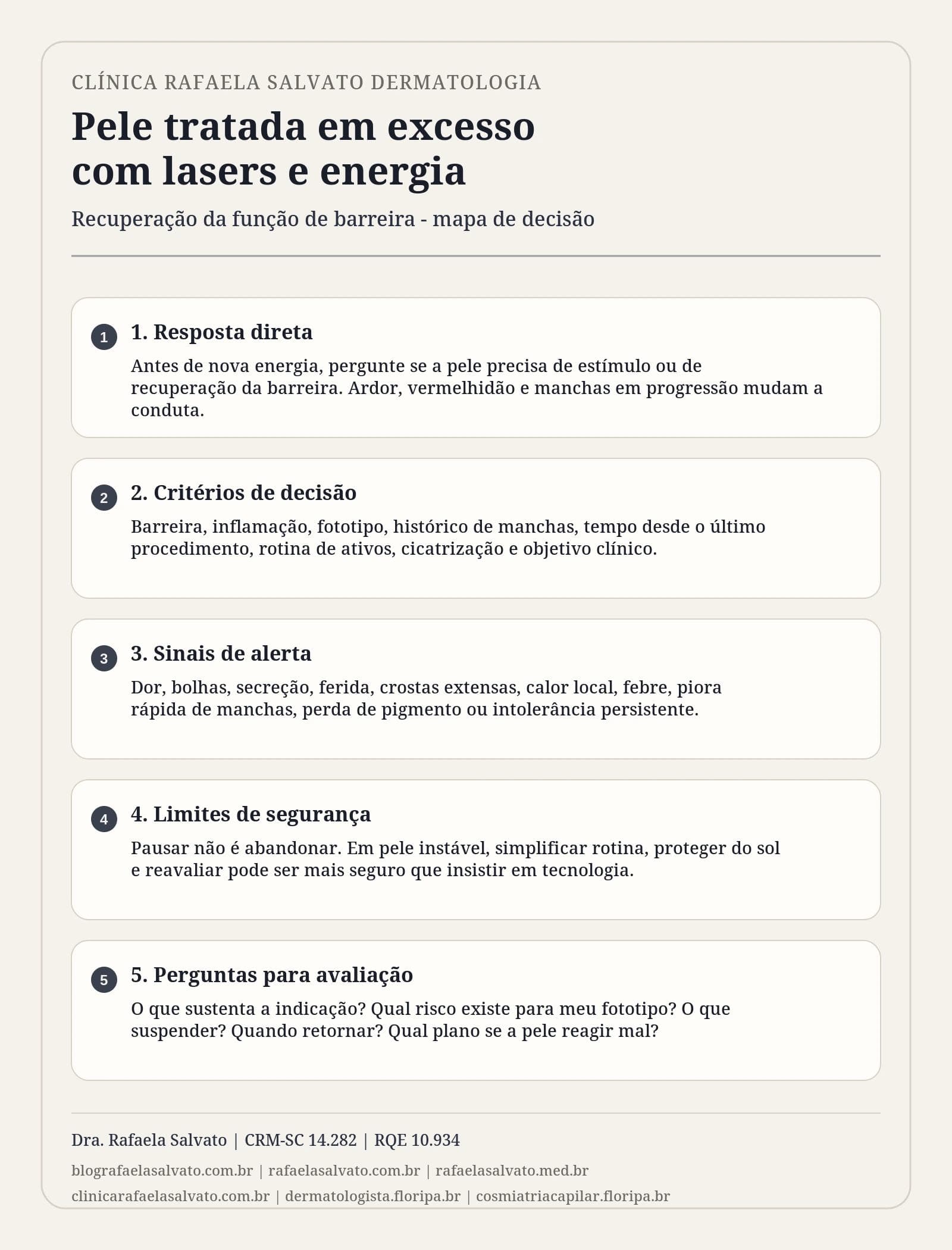 Pele tratada em excesso com lasers e energia: recuperação da função de barreira